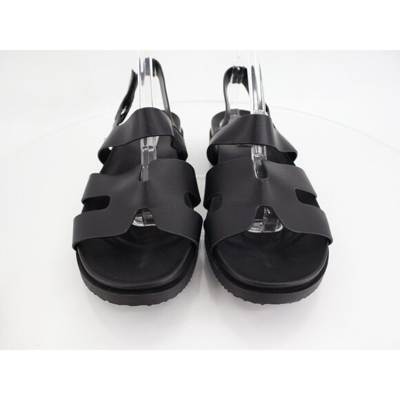 Steven Steve Madden Faun Sandals Womens 11 Black Strappy Wedge Comfy Vegan - Picture 4 of 14